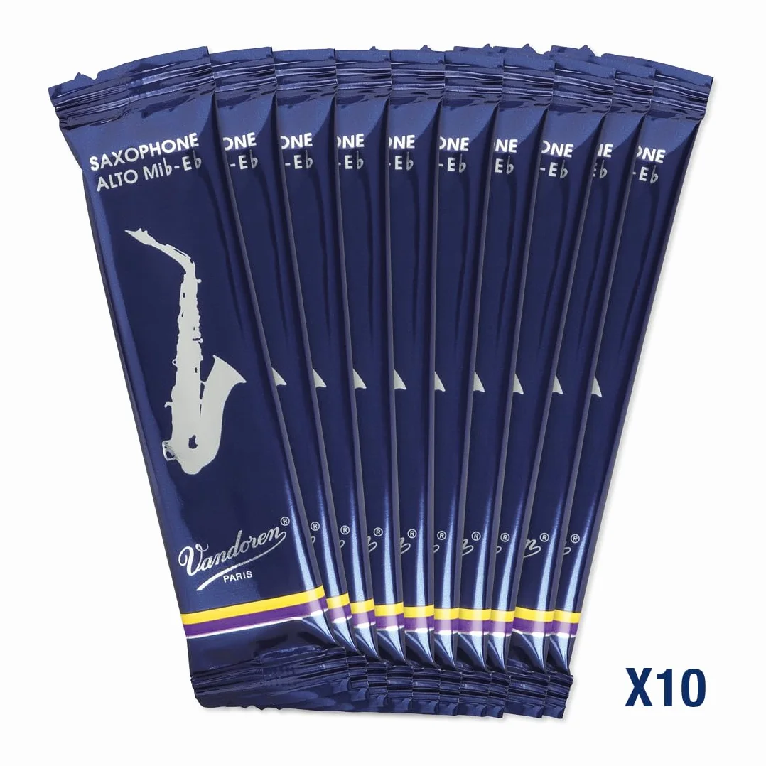 Vandoren SR212 - Caja de 10 cañas tradicional n.2 para saxofón alto, de Madera