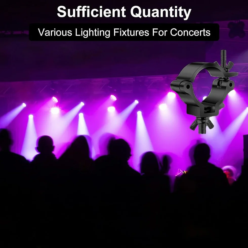 Dispositivo de Suspensión,Truss O Clamps Aluminio,Truss Clamp Abrazadera para Luces de Escenarios,10PCS Garra para Truss con Diámetro 48-52mm con una Carga Máxima de 200kg para Luz Par,Cabeza Móvil