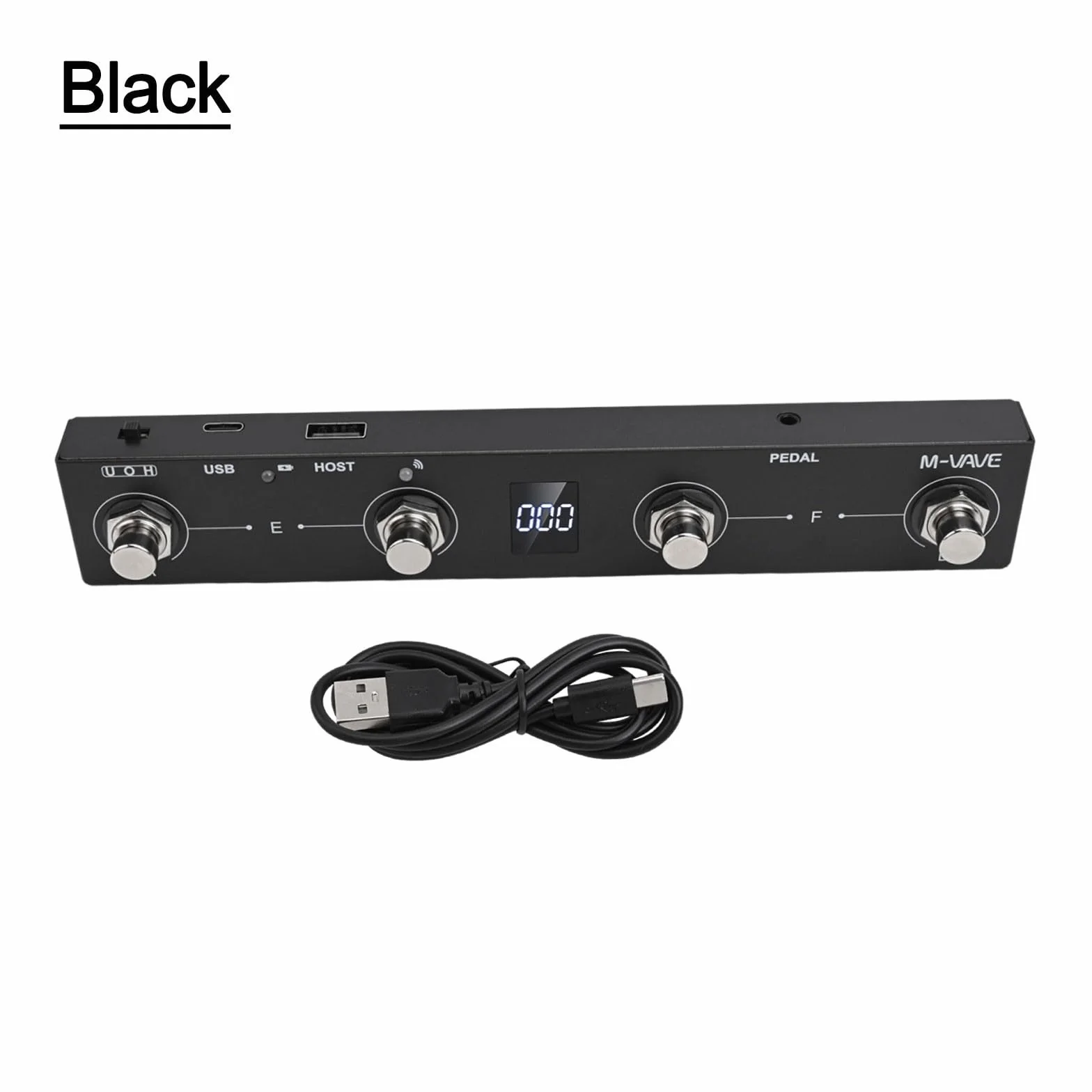 Pedal MIDI para M-VAVE Chocolate Plus con batería recargable de 300 mAh y bajo consumo de energía para Mption (negro)