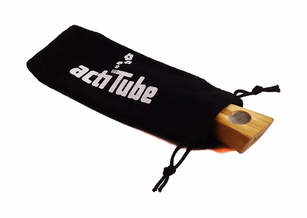ActiTube - Silbato de madera de olivo (2 piezas, con bolsa de almacenamiento), color marrón